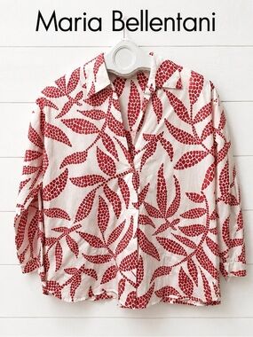MARIA BELLENTANI  – White Blouse and res Size M/L (estimated)